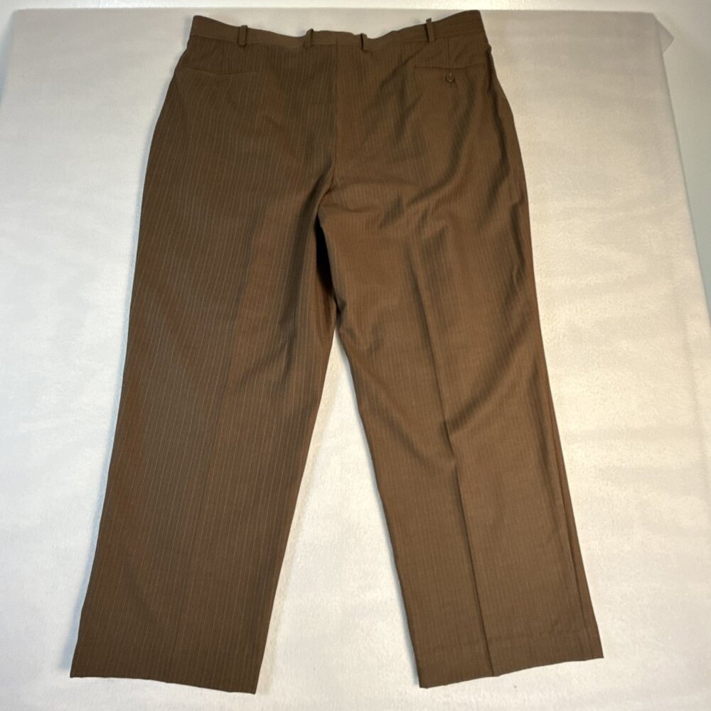 Luca Rossi Italia Mens Brown Pinstripe Suit Dress Pants 42W x 29L‎ - Picture 8 of 11